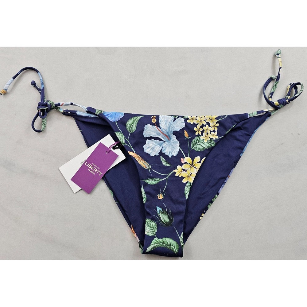 Onia Kate Bikini Bottom Womens L Floral Liberty Paradise Bay Navy WSB09-22 NEW